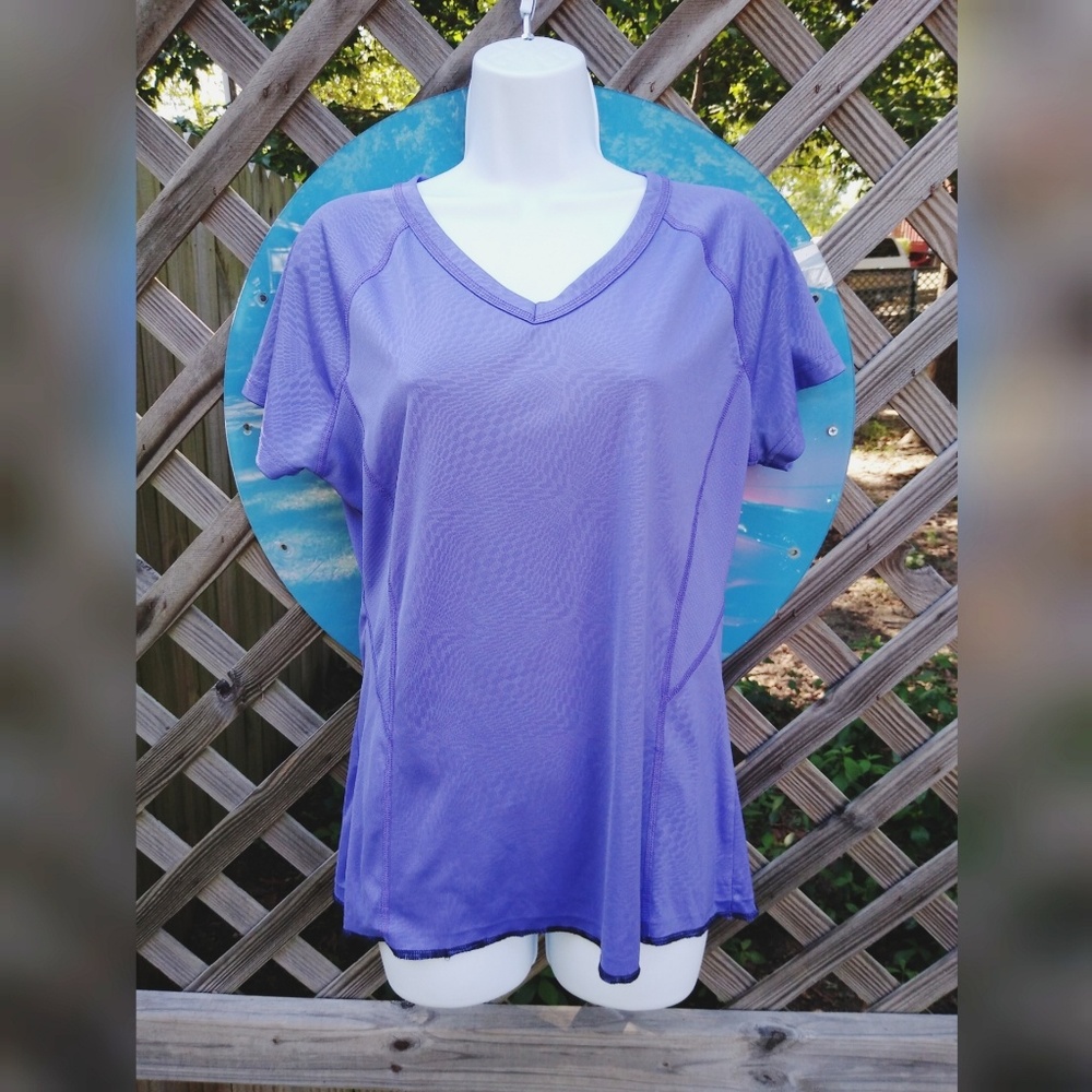 TEK GEAR purple athletic top v-neck